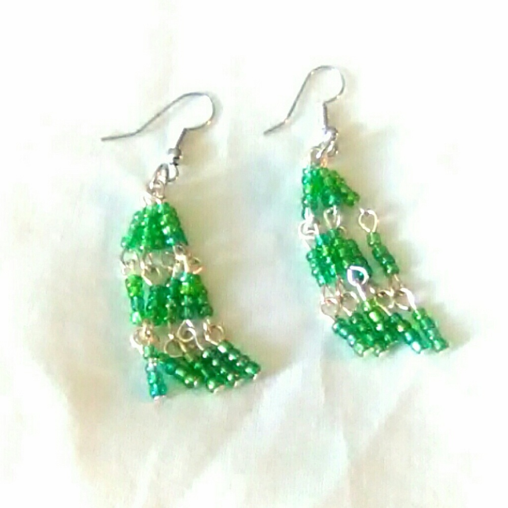 Green Chandelier Earrings